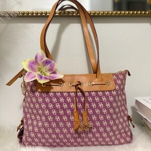 Dooney & Bourke Lavender and Tan Shoulder Bag